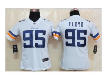 Women NEW Minnesota Vikings 95 Sharrif Floyd White Jerseys(2013)