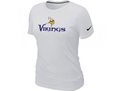 Women NEW Minnesota Vikings Authentic Logo T-Shirt White