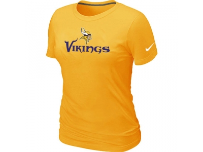 Women NEW Minnesota Vikings Authentic Logo T-Shirt Yellow
