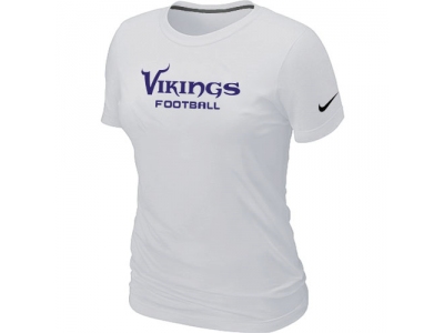 Women NEW Minnesota Vikings Sideline Legend Authentic Font T-Shirt White