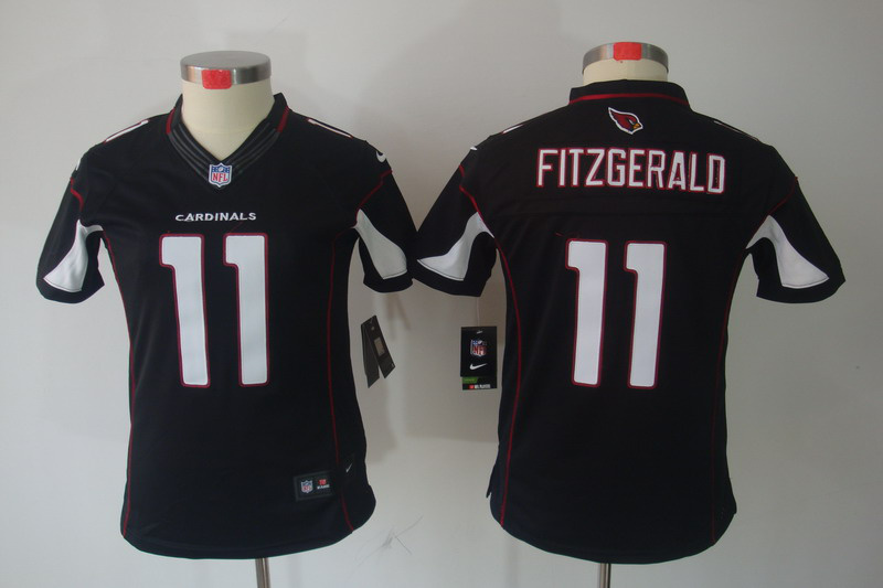 Women NEW NFL Arizona Cardicals 11 Larry Fitzgerald Black Jerseys