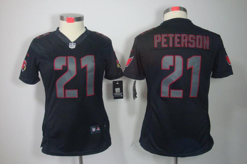 Women NEW NFL Arizona Cardinals 21 Patrick Peterson Impact Limited Black Jerseys