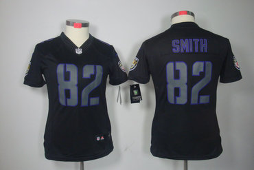 Women NEW NFL Baltimore Ravens 82 Torrey Smith Impact Limited Black Jerseys