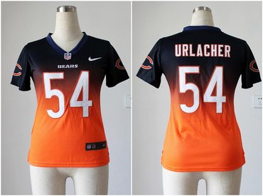 Women NEW NFL Chicago Bears 54 Brian Urlacher Black Orange Drift Fashion II Jerseys