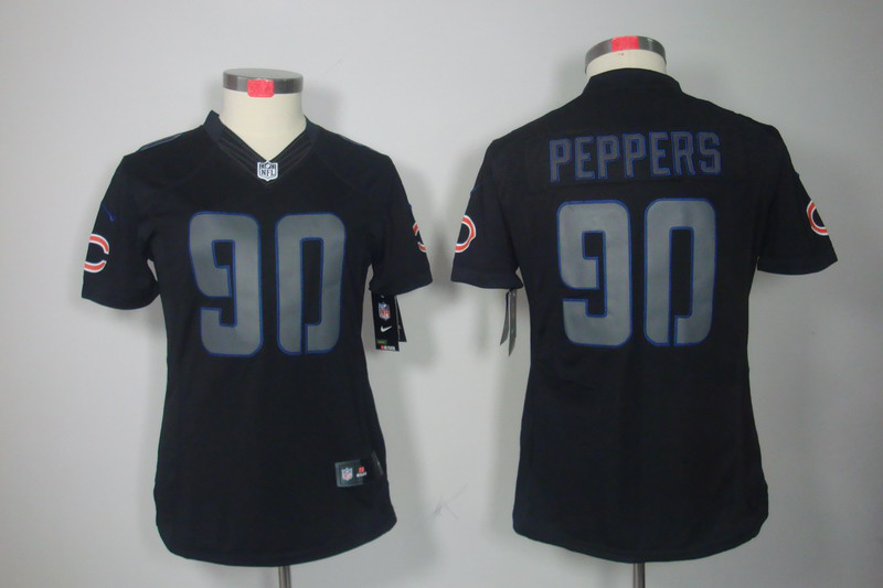 Women NEW NFL Chicago Bears 90 Julius Peppers Impact Limited Black Jerseys