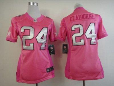 Women NEW NFL Dallas Cowboys #24 Morris Claiborne Pink Jerseys(love's)