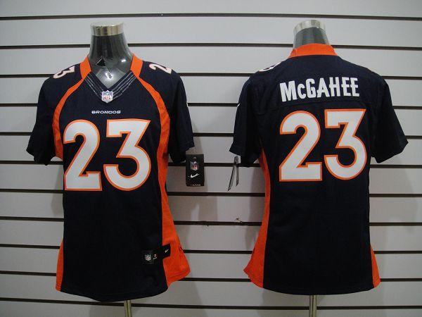 Women NEW NFL Denver Broncos 23 Willis McGahee Blue Jerseys