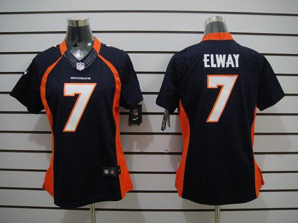 Women NEW NFL Denver Broncos 7 John Elway Blue Jerseys