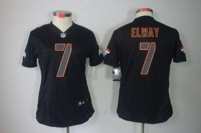Women NEW NFL Denver Broncos 7 John Elway Impact Limited Black Jerseys