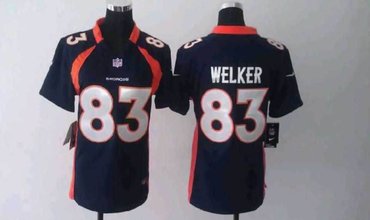 Women NEW NFL Denver Broncos 83 Wes Welker Blue Jerseys