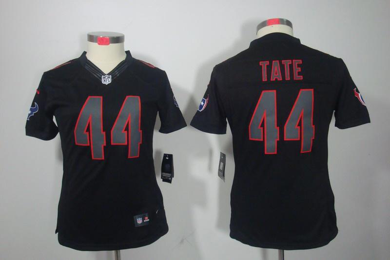 Women NEW NFL Houston Texans 44 Tate Impact Limited Black Jerseys