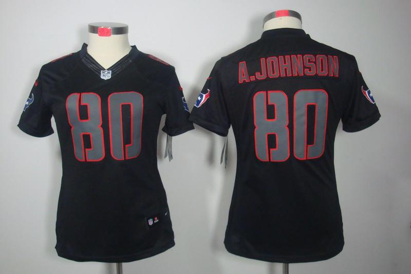 Women NEW NFL Houston Texans 80 Andre Johnson Impact Limited Black Jerseys