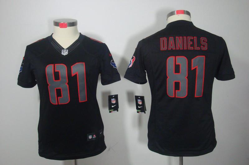 Women NEW NFL Houston Texans 81 Daniels Impact Limited Black Jerseys