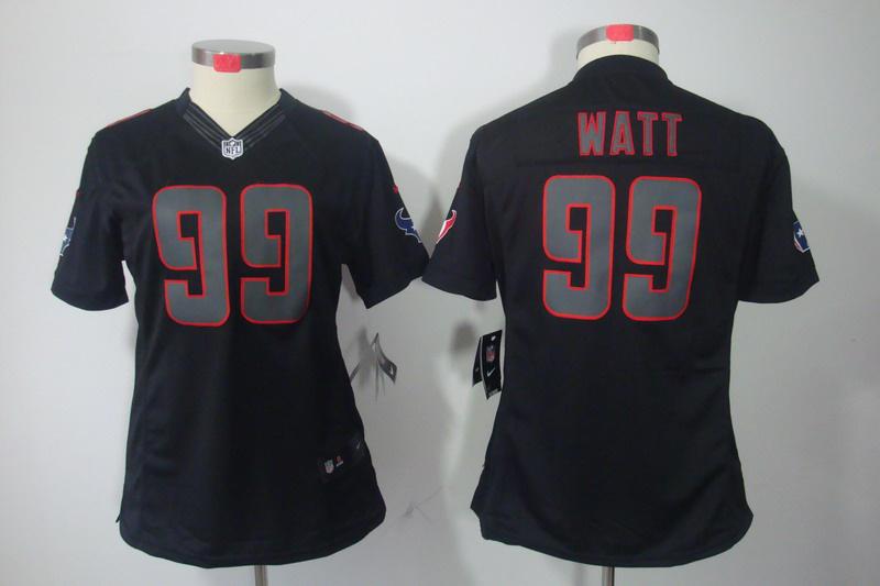 Women NEW NFL Houston Texans 99 J.J. Watt Impact Limited Black Jerseys
