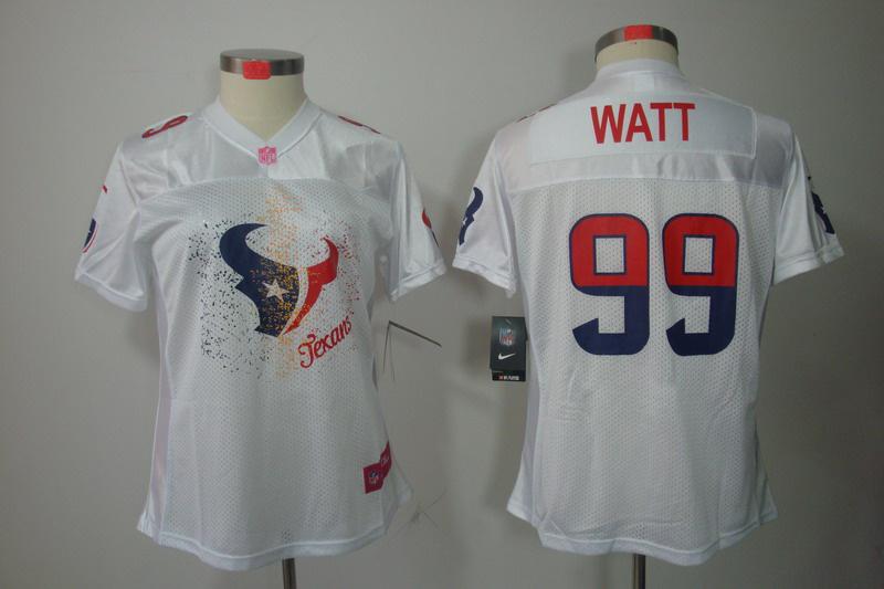 Women NEW NFL Houston Texans 99 J.J. Watt White(2012 Fem Fan Elite Jerseys)