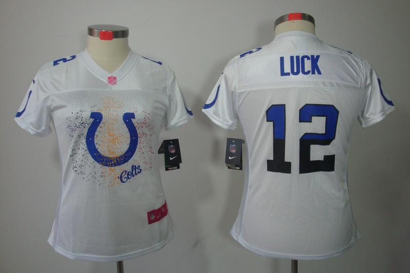 Women NEW NFL Indianapolis Colts 12 Andrew Luck White(2012 Fem Fan Elite Jerseys)