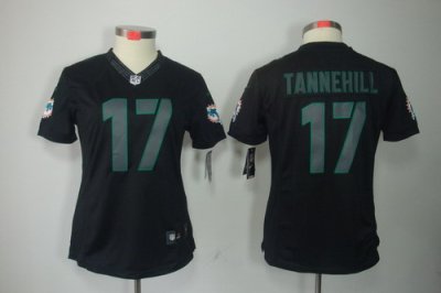 Women NEW NFL Miami Dolphins 17# Ryan Tannehill black jerseys(impact limited)