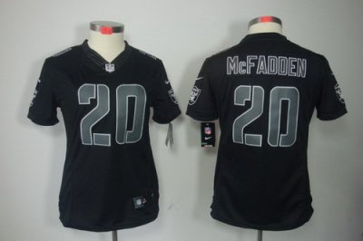 Women NEW NFL Oakland Raiders #20 Darren McFadden black jerseys(impact limited)