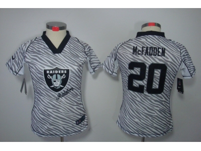 Women NEW NFL Oakland Raiders #20 Darren McFadden jerseys(fem fan zebra)