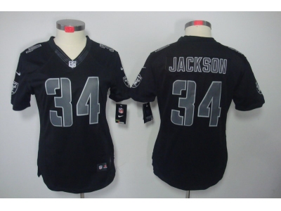 Women NEW NFL Oakland Raiders #34 Bo Jackson black jerseys(impact limited)