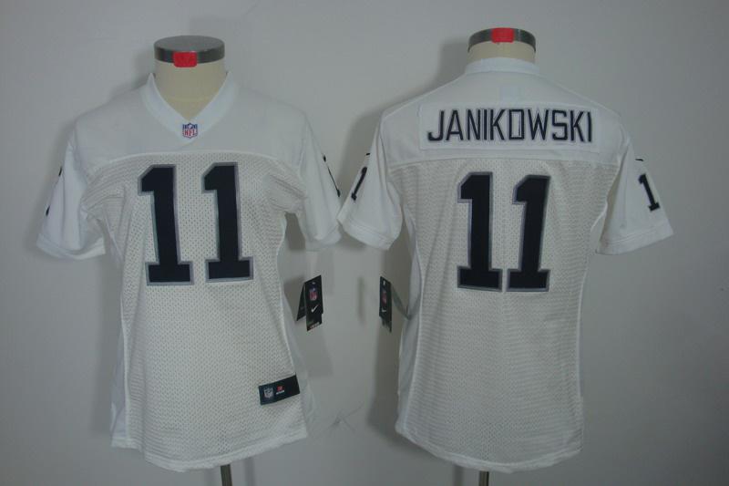 Women NEW NFL Oakland Raiders 11 Sebastian Janikowski White Jerseys