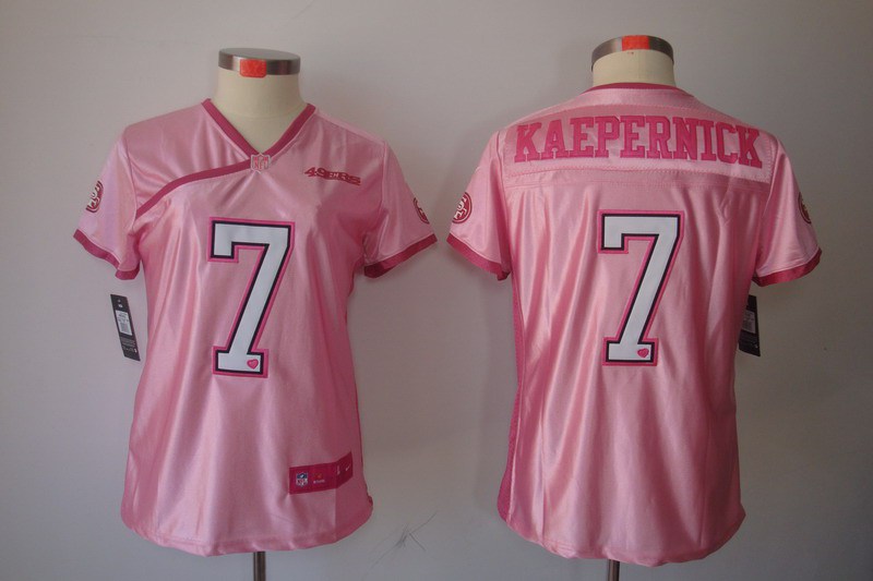 Women NEW NFL San Francisco 49ers 7 Colin Kaepernick Pink Jerseys