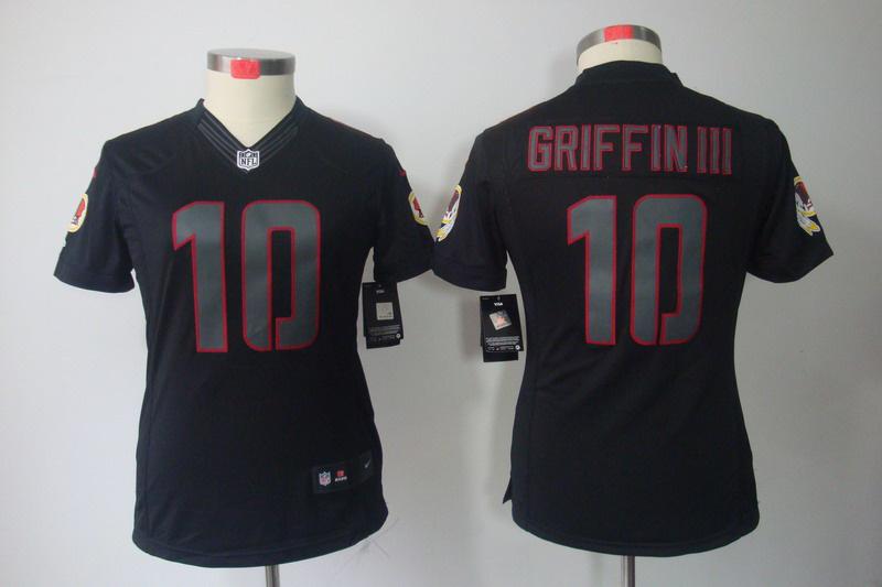Women NEW NFL Washington Redskins 10 Robert Griffin III Impact Limited Black Jerseys
