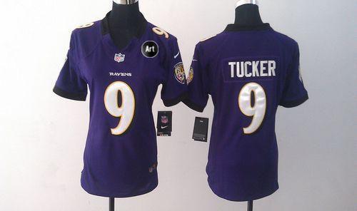 Women NEW NFL baltimore ravens #9 Tucker purple With Art patch