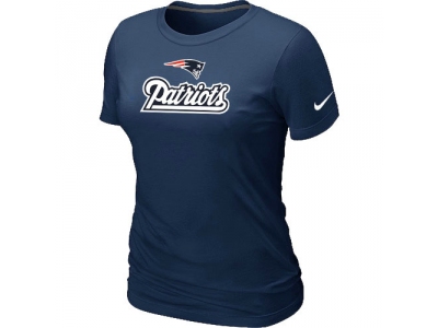Women NEW New England Patriots Authentic Logo T-Shirt D.Blue