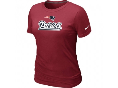 Women NEW New England Patriots Authentic Logo T-Shirt Red