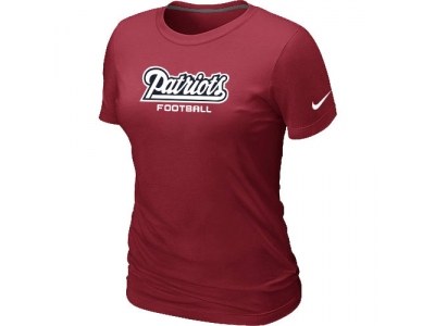 Women NEW New England Patriots Sideline Legend Authentic Font T-Shirt Red