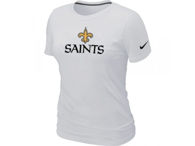 Women NEW New Orleans Saints Authentic Logo T-Shirt White
