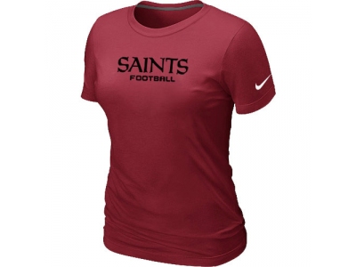 Women NEW New Orleans Saints Sideline Legend Authentic Font T-Shirt Red
