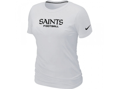 Women NEW New Orleans Saints Sideline Legend Authentic Font T-Shirt White