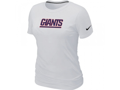 Women NEW New York Giants Authentic Logo T-Shirt - White