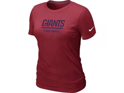Women NEW New York Giants Sideline Legend Authentic Font T-Shirt Red