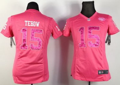 Women NEW New York Jets 15 Tim Tebow Pink NFL Jerseys