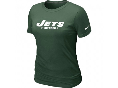 Women NEW New York Jets Sideline Legend Authentic Font T-Shirt Green