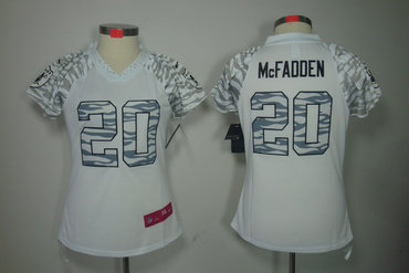 Women NEW Oakland Raiders 20 Darren McFadden White Zebra Field Flirt Fashion Jerseys
