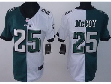 Women NEW Philadelphia Eagles 25 LeSean McCoy White Green Split NFL Jerseys