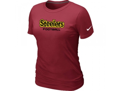 Women NEW Pittsburgh Steelers Sideline Legend Authentic Font T-Shirt Red