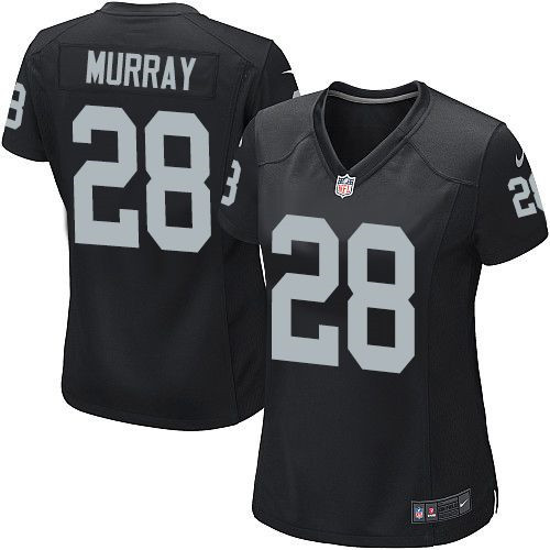 Women NEW Raiders #28 Latavius Murray Black Team Color Stitched NFL Elite Jersey
