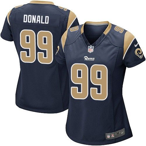 Women NEW Rams #99 Aaron Donald Navy Blue Team Color Stitched NFL Elite Jersey