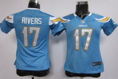 Women NEW San Diego Chargers 17 Philip Rivers Lt.blue Jerseys