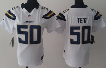 Women NEW San Diego Chargers 50 Manti TE'O White NFL Jerseys