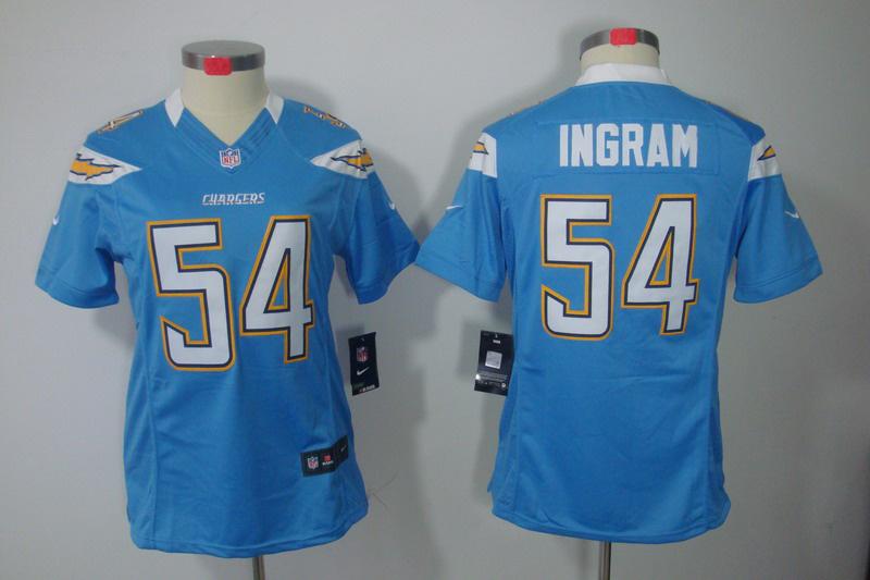 Women NEW San Diego Chargers 54 Melvin Ingram Lt.Blue Jerseys