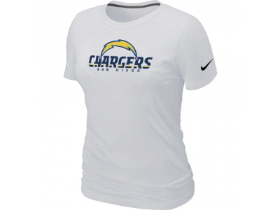 Women NEW San Diego Chargers Authentic Logo T-Shirt White
