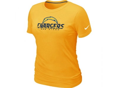 Women NEW San Diego Chargers Authentic Logo T-Shirt Yellow
