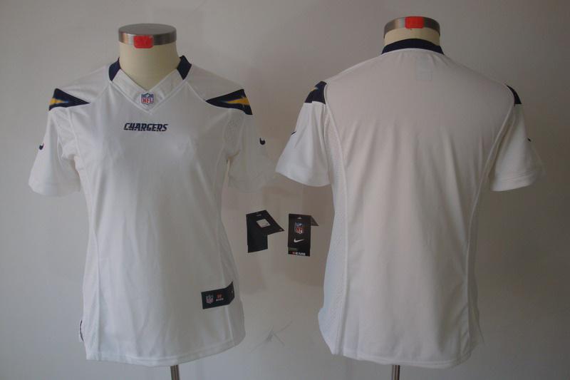 Women NEW San Diego Chargers Blank White Jerseys