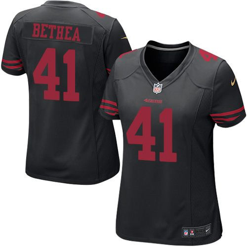 Women NEW San Francisco 49ers #41 Antoine Bethea Black Alternate Stitched NFL Elite Jersey